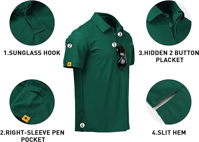 IGEEKWELL Mens Polo Shirts Short Sleeve Golf Collared Shirt Tennis T-Shirt -AUMPO00001|Swisswell