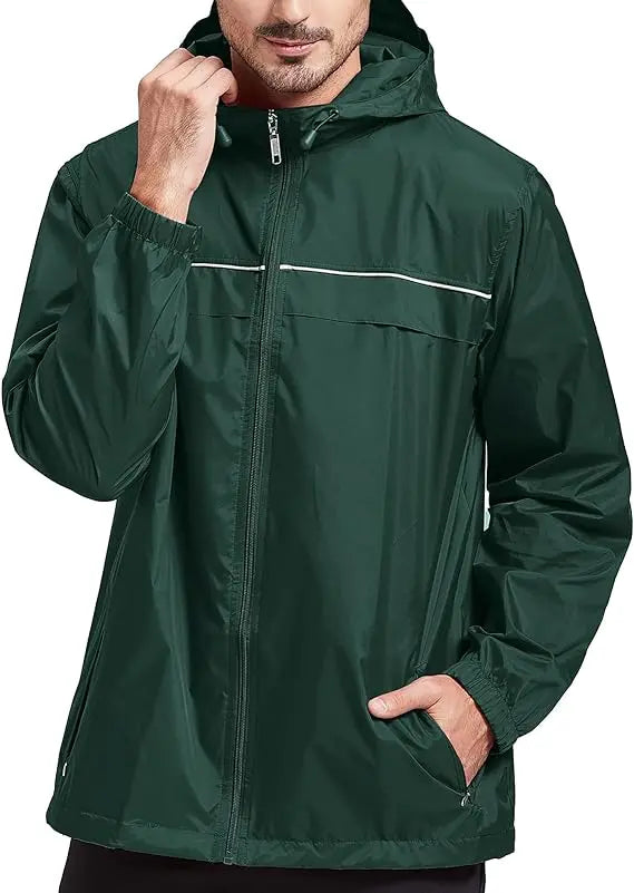 SWISSWELL Men's High Quality Waterproof Outdoor Raincoat Zip Up Hooded Jacket -ZPK000011|Swisswell