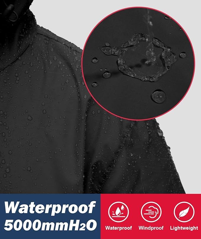 IGEEKWELL Men's Rain Hooded Jacket Golf Raincoat Waterproof Windbreaker-CUMRC03998|Swisswell