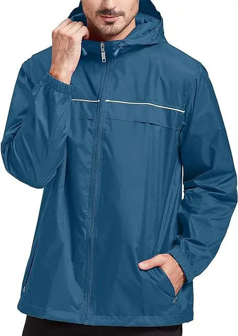 SWISSWELL Men's High Quality Waterproof Outdoor Raincoat Zip Up Hooded Jacket -ZPK000011|Swisswell