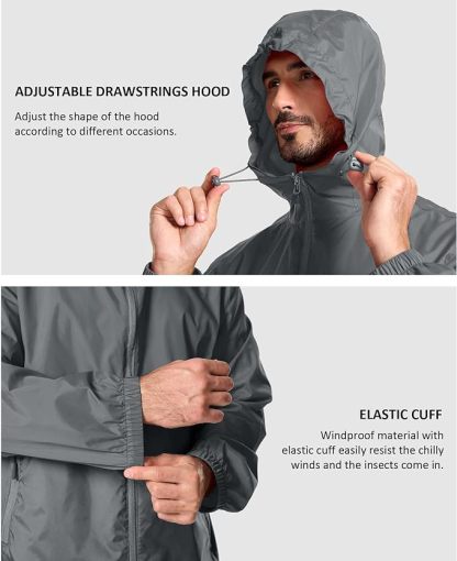 IGEEKWELL Men's Rain Hooded Jacket Golf Raincoat Waterproof Windbreaker-CUMRC03998|Swisswell