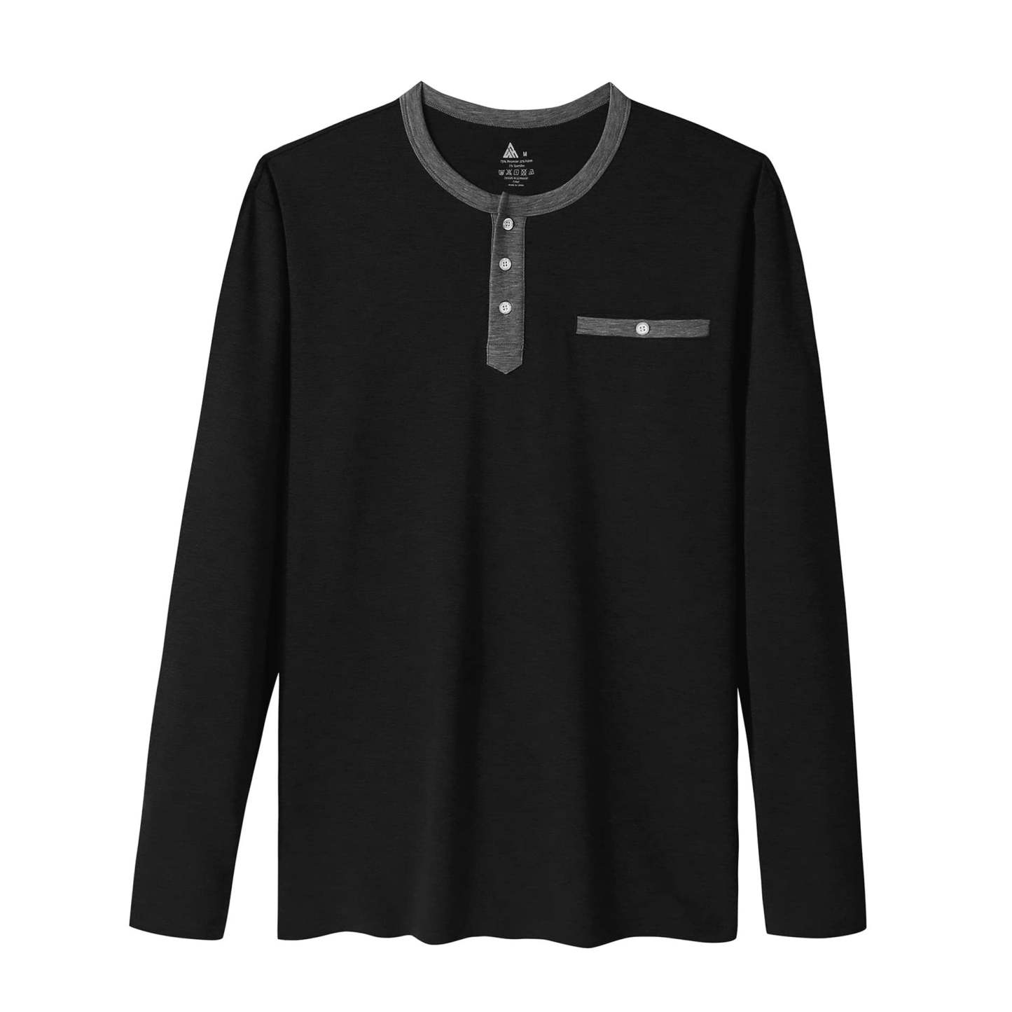 IGEEKWELL Men's Long Sleeve Button Placket Leisure Stand Collar Henley Shirt-CUMLS01003|Swisswell