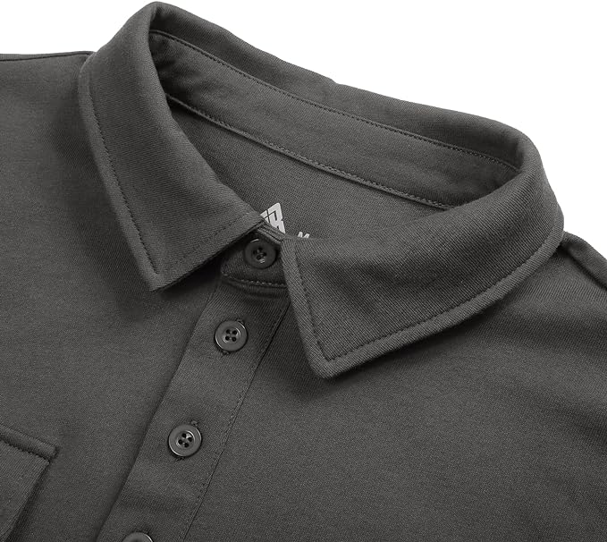 IGEEKWELL Men's Golf Regular Fit Polo Shirt Short Sleeve Double Pocket Summer Solid Tee Shirts-APOH700112|Swisswell