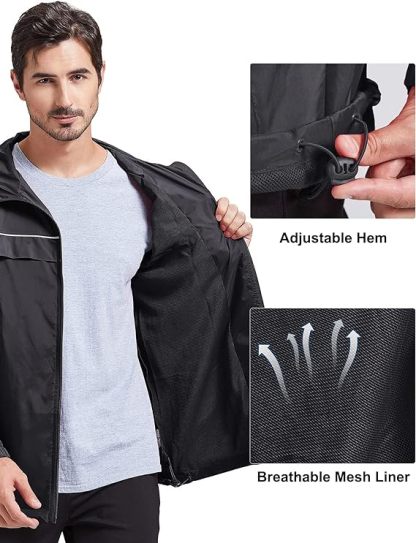 IGEEKWELL Men's Waterproof Lightweight Windbreaker Hooded Rain Jacket for Hiking-CFMNY00001|Swisswell