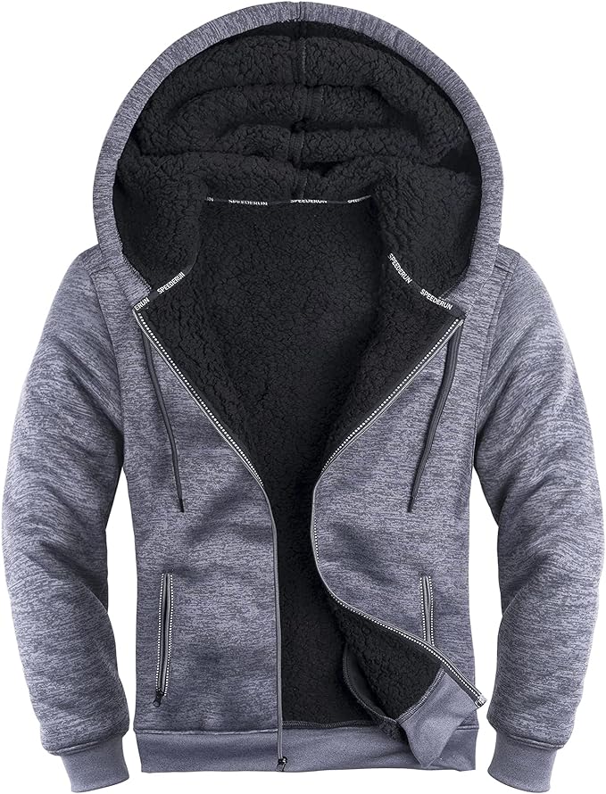 IGEEKWELL Men's Winter Hoodies Full Zip Up Fleece Sherpa Lined Heavyweight Jacket-ZITY0652|Swisswell