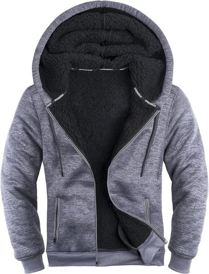 IGEEKWELL Men's Winter Hoodies Full Zip Up Fleece Sherpa Lined Heavyweight Jacket-ZITY0652|Swisswell