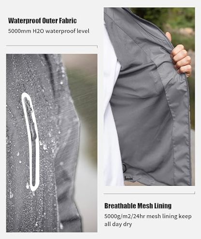 Men's Waterproof Jacket and Bibs Pants Rainwear-CUMRS03371