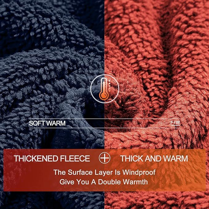 IGEEKWELL Men's Winter Hoodies Full Zip Up Fleece Sherpa Lined Heavyweight Jacket-ZITY0652|Swisswell