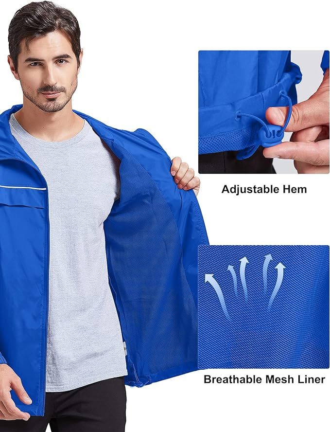 IGEEKWELL Men's Waterproof Lightweight Windbreaker Hooded Rain Jacket for Hiking-CFMNY00001|Swisswell