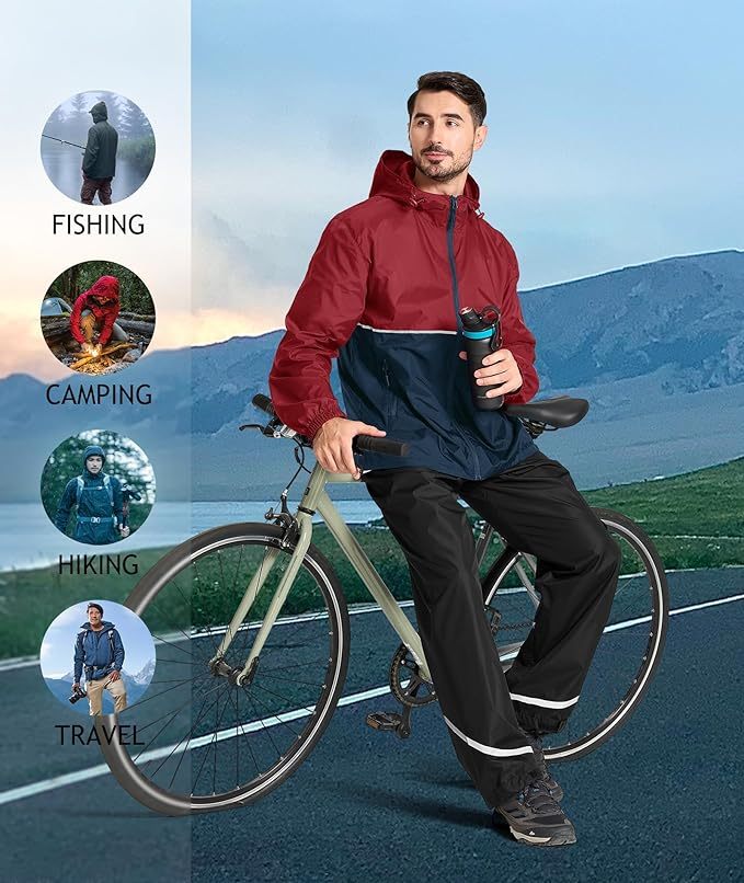 IGEEKWELL Men's Rain Hooded Jacket Golf Raincoat Waterproof Windbreaker-CUMRC03998|Swisswell