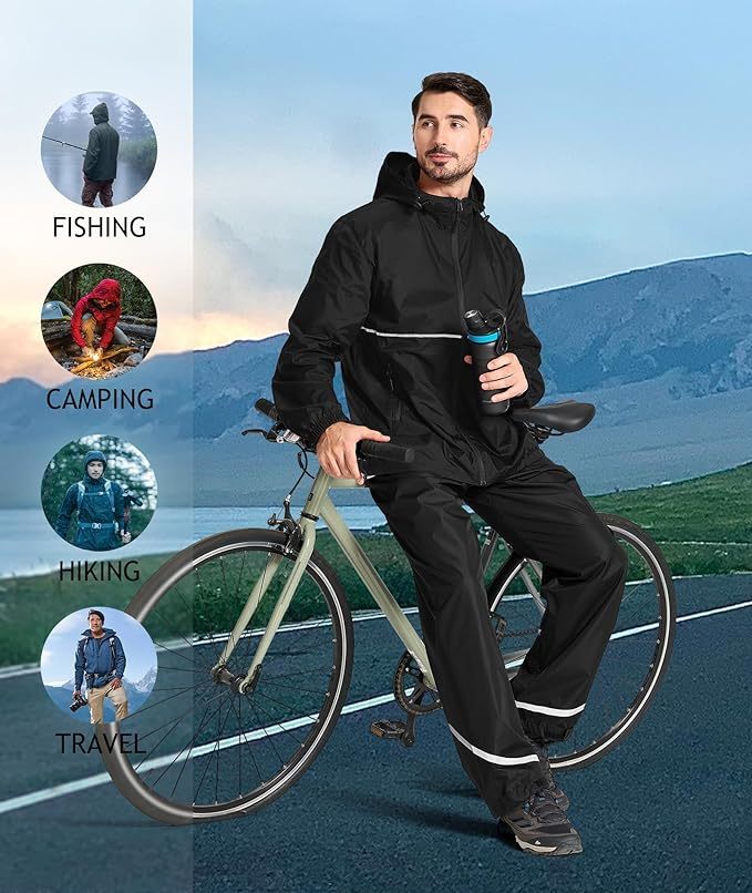 IGEEKWELL Men's Rain Hooded Jacket Golf Raincoat Waterproof Windbreaker-CUMRC03998|Swisswell