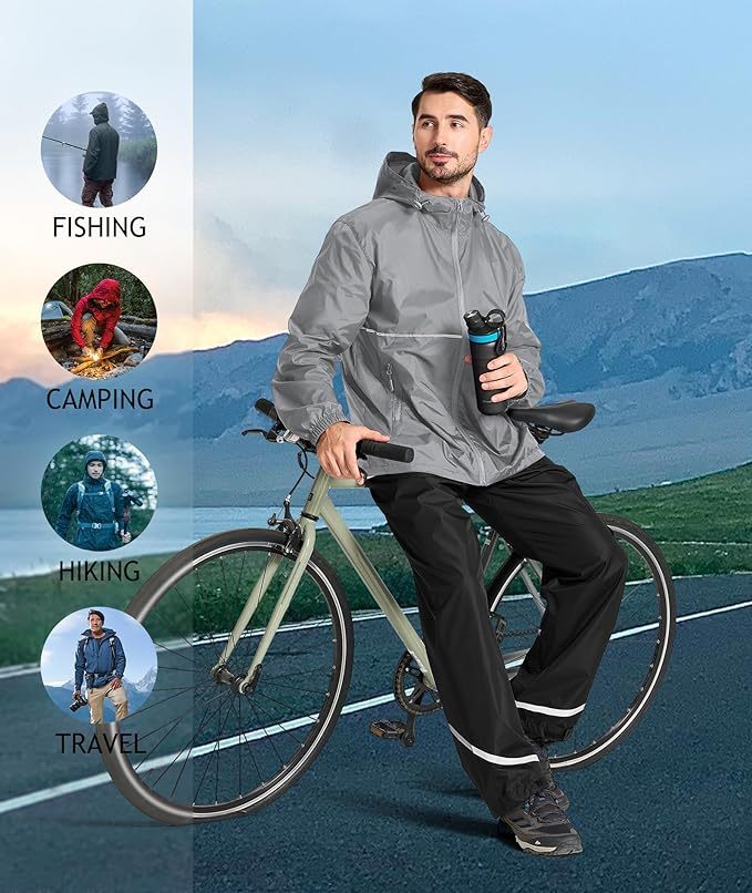 IGEEKWELL Men's Rain Hooded Jacket Golf Raincoat Waterproof Windbreaker-CUMRC03998|Swisswell