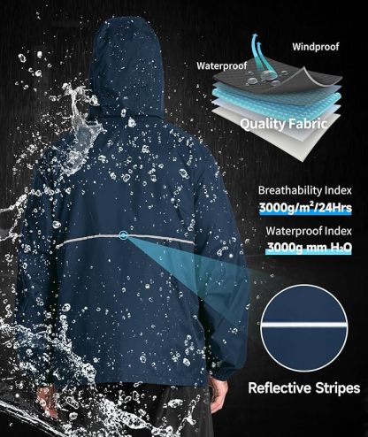 IGEEKWELL Men's Rain Hooded Jacket Golf Raincoat Waterproof Windbreaker-CUMRC03998|Swisswell