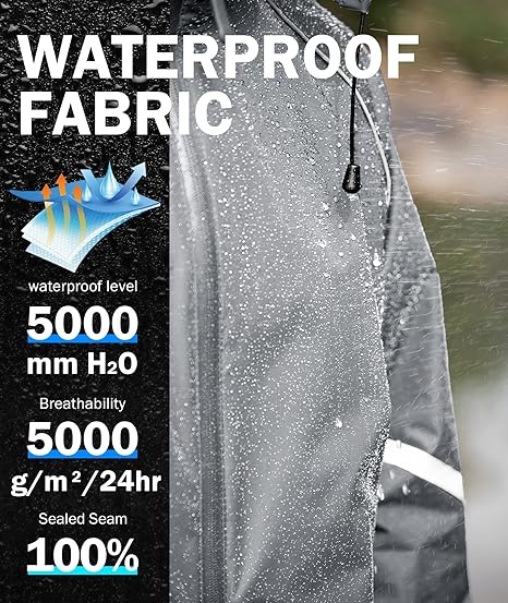 Men's Waterproof Lightweight Hooded Rainsuit-TUMRS05175