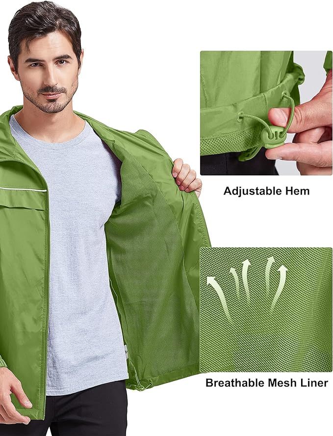 IGEEKWELL Men's Waterproof Lightweight Windbreaker Hooded Rain Jacket for Hiking-CFMNY00001|Swisswell