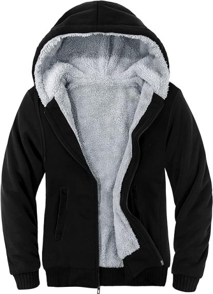 IGEEKWELL Men's Winter Hoodies Full Zip Up Fleece Sherpa Lined Heavyweight Jacket-ZITY0652|Swisswell