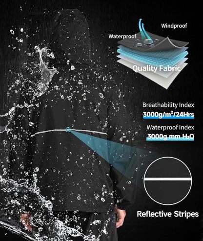 IGEEKWELL Men's Rain Hooded Jacket Golf Raincoat Waterproof Windbreaker-CUMRC03998|Swisswell