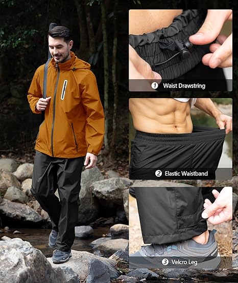 Men's Waterproof Lightweight  Outdoor Rainwear-TUMRS00209