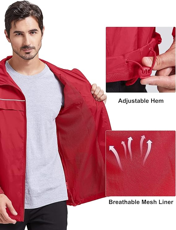 IGEEKWELL Men's Waterproof Lightweight Windbreaker Hooded Rain Jacket for Hiking-CFMNY00001|Swisswell