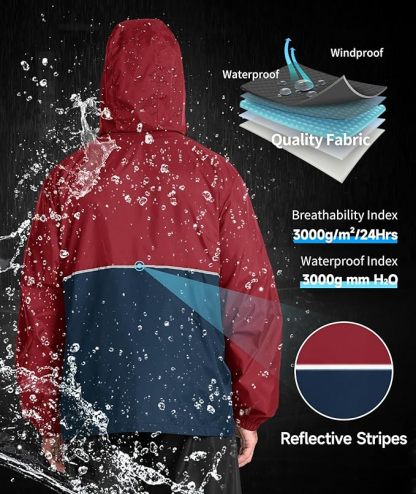 IGEEKWELL Men's Rain Hooded Jacket Golf Raincoat Waterproof Windbreaker-CUMRC03998|Swisswell