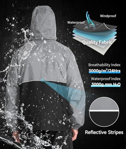 IGEEKWELL Men's Rain Hooded Jacket Golf Raincoat Waterproof Windbreaker-CUMRC03998|Swisswell