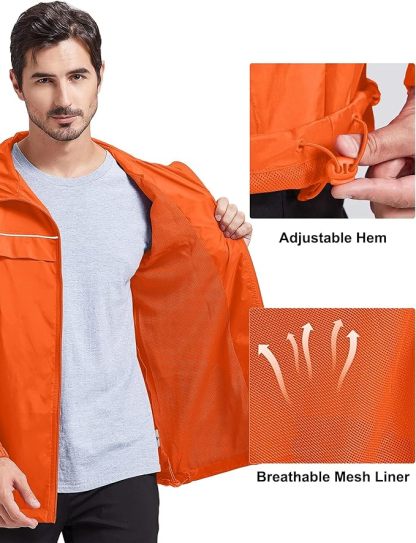 IGEEKWELL Men's Waterproof Lightweight Windbreaker Hooded Rain Jacket for Hiking-CFMNY00001|Swisswell