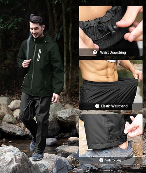Men's Waterproof Lightweight  Outdoor Rainwear-TUMRS00209