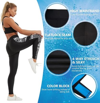 IGEEKWELL Women's Surfing Leggings Swimming Tights Rash Guard Water Wetsuit-CUWSL02643|Swisswell