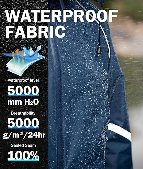 Men's Waterproof Lightweight Hooded Rainsuit-TUMRS05175