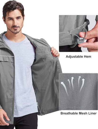 IGEEKWELL Men's Waterproof Lightweight Windbreaker Hooded Rain Jacket for Hiking-CFMNY00001|Swisswell