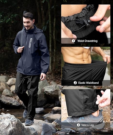 Men's Waterproof Lightweight  Outdoor Rainwear-TUMRS00209