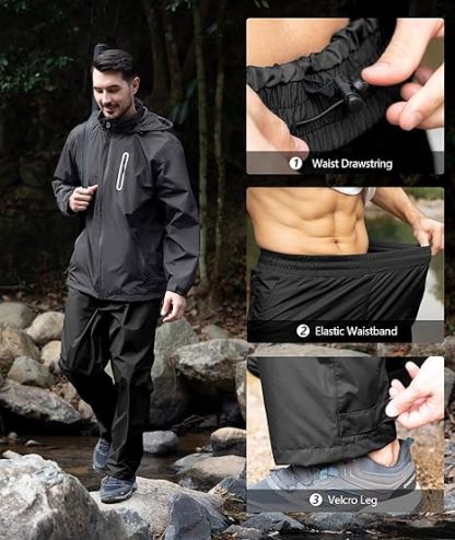 Men's Waterproof Lightweight  Outdoor Rainwear-TUMRS00209