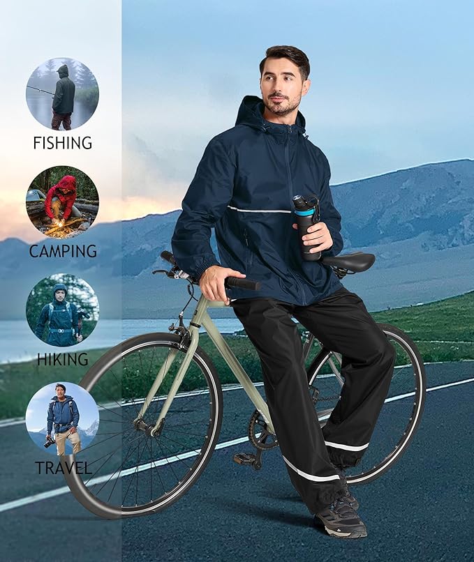 IGEEKWELL Men's Rain Hooded Jacket Golf Raincoat Waterproof Windbreaker-CUMRC03998|Swisswell