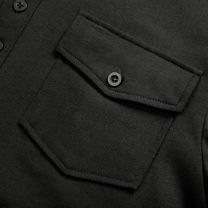 IGEEKWELL Men's Golf Regular Fit Polo Shirt Short Sleeve Double Pocket Summer Solid Tee Shirts-APOH700112|Swisswell