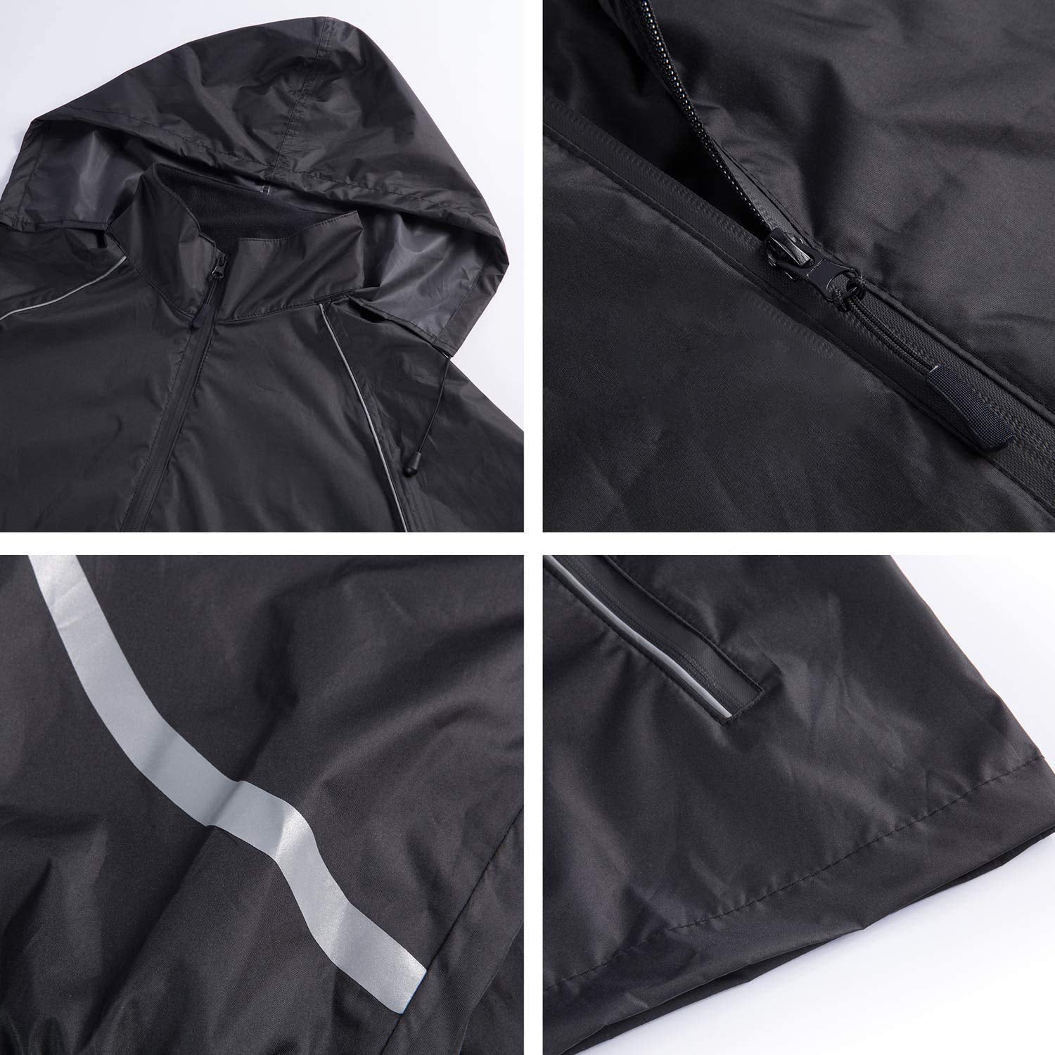 SWISSWELL Men's Windbreaker Rain Jacket Lightweight Hooded Raincoat -ZPK006301|Swisswell