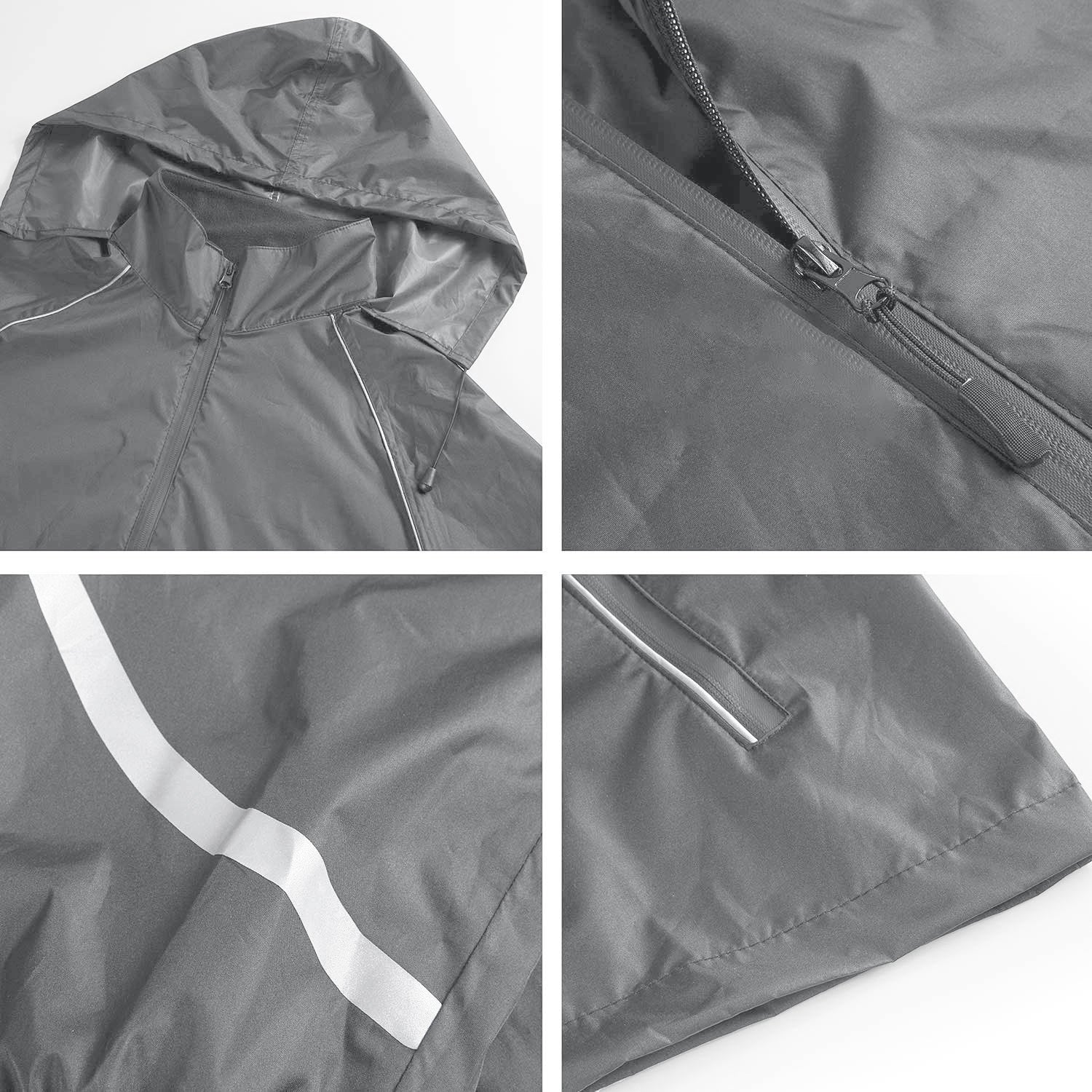 SWISSWELL Men's Windbreaker Rain Jacket Lightweight Hooded Raincoat -ZPK006301|Swisswell