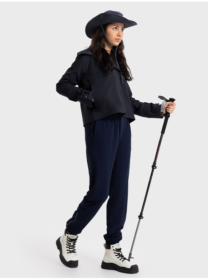 SWISSWELL Women Waterproof Short Windbreaker Women's Fashion Versatile Sports Hooded-DAW045|Swisswell