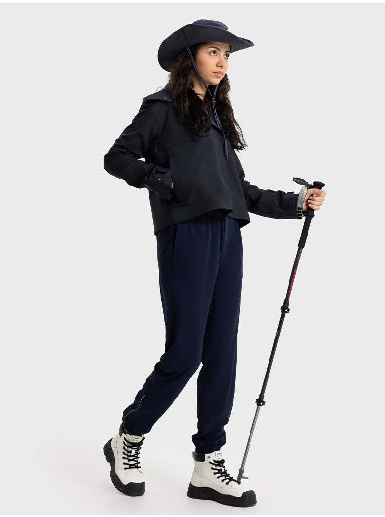 SWISSWELL Women Waterproof Short Windbreaker Women's Fashion Versatile Sports Hooded-DAW045|Swisswell