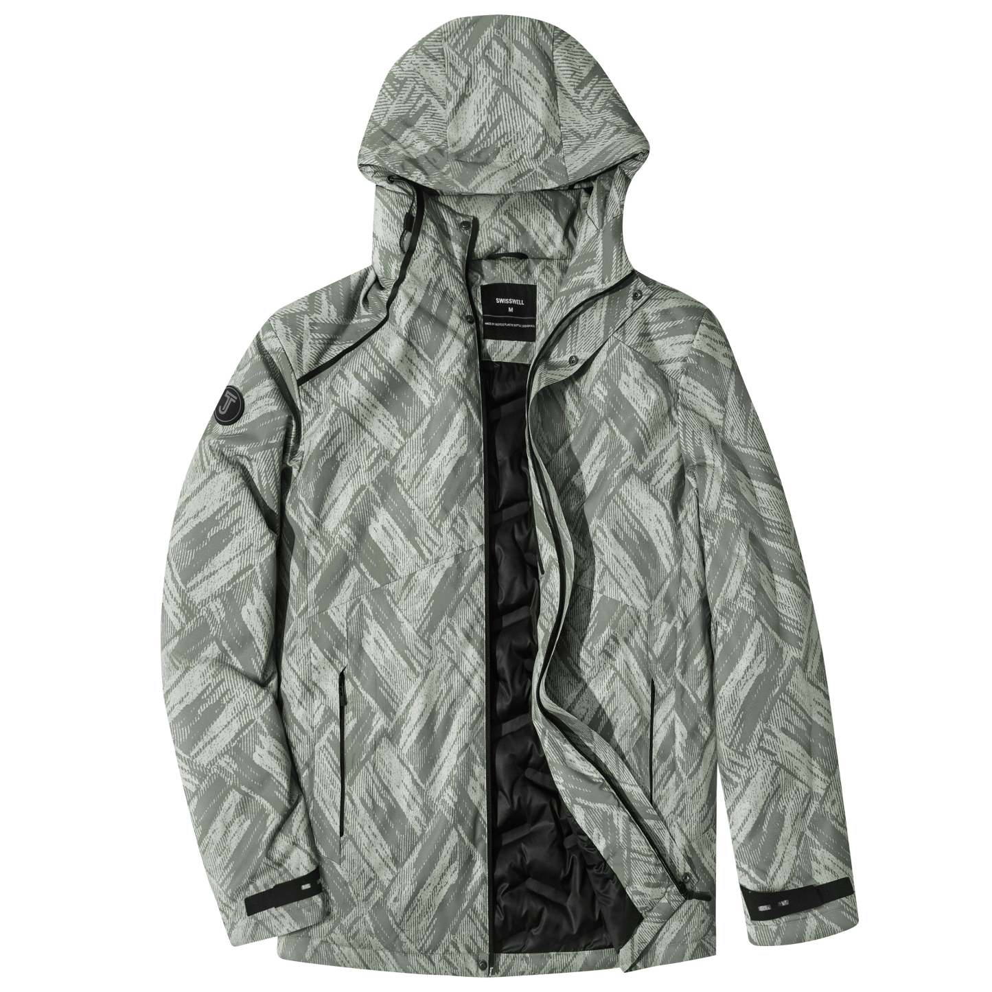 SWISSWELL Men's Seam-Sealed Overprint Hooded Waterproof skiing Jacket-SH-M-1123|Swisswell