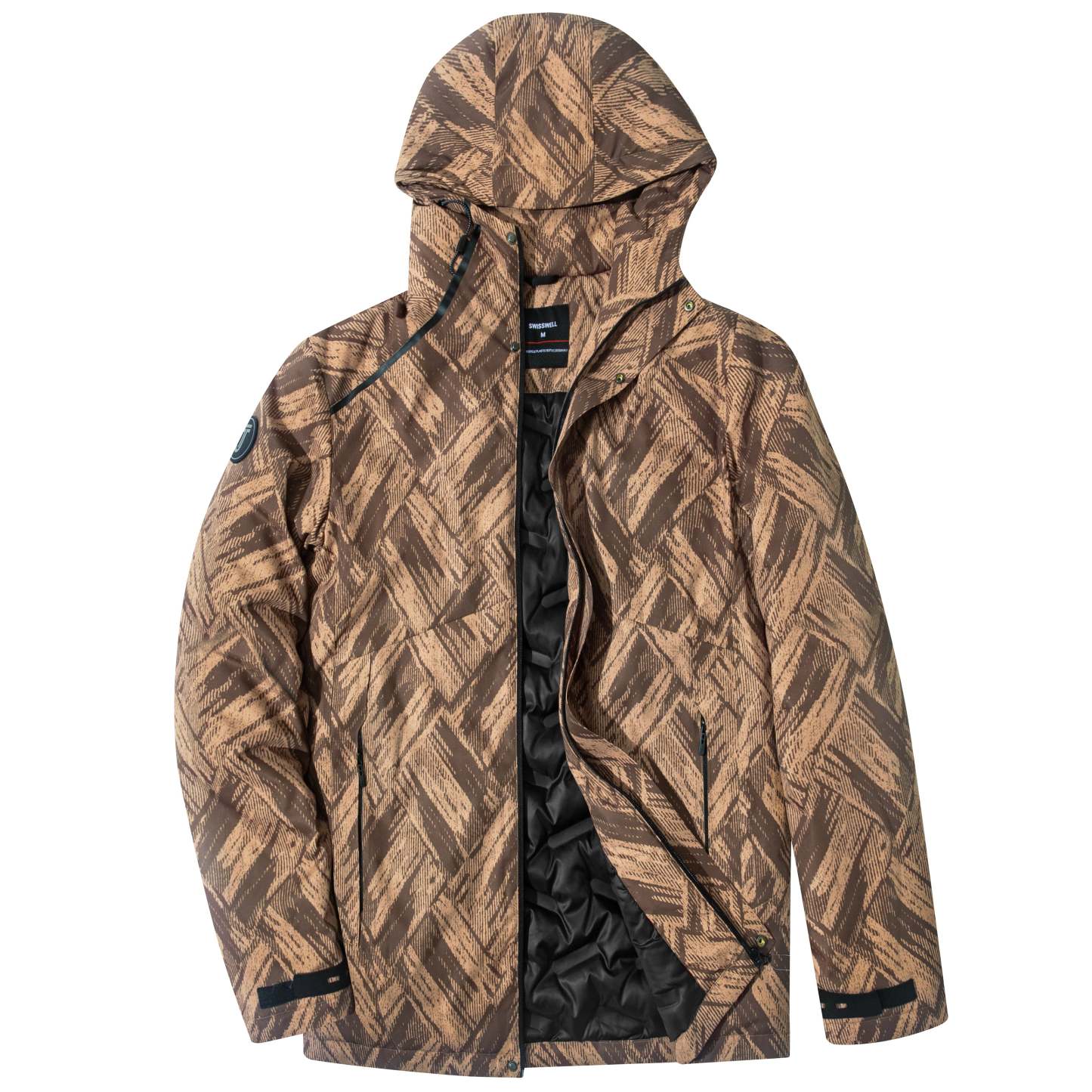 SWISSWELL Men's Seam-Sealed Overprint Hooded Waterproof skiing Jacket-SH-M-1123|Swisswell