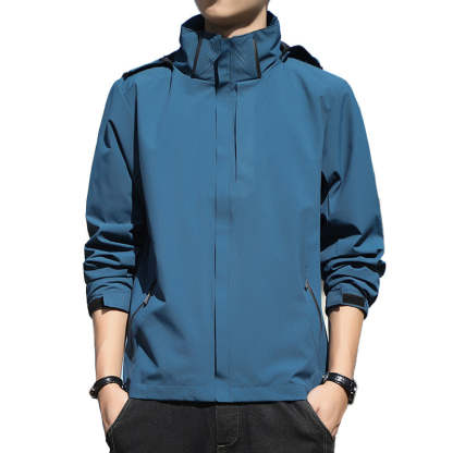 SWISSWELL Men's Thin Hooded Waterproof Long Sleeved Zip Up Jackets-ZPK002539|Swisswell