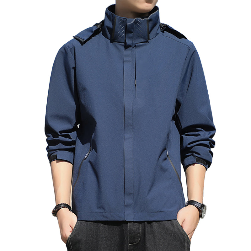 SWISSWELL Men's Thin Hooded Waterproof Long Sleeved Zip Up Jackets-ZPK002539|Swisswell