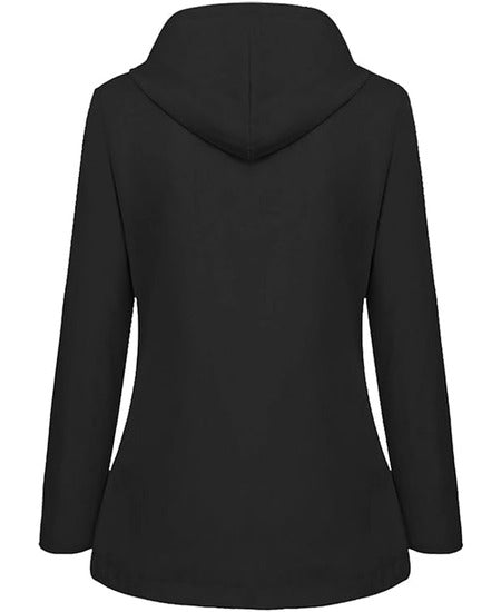 SWISSWELL Women Coat Solid Color Drawstring Windbreaker Hooded Jacket -ZPK006099|Swisswell