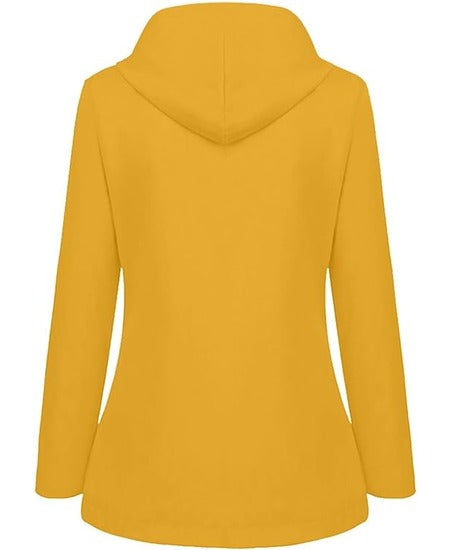 SWISSWELL Women Coat Solid Color Drawstring Windbreaker Hooded Jacket -ZPK006099|Swisswell