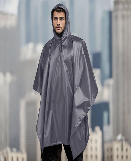 SWISSWELL Mens  Shirt Jackets Adult Poncho Style Rain Long Poncho Coat -ZPK000807|Swisswell