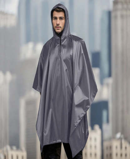 SWISSWELL Mens  Shirt Jackets Adult Poncho Style Rain Long Poncho Coat -ZPK000807|Swisswell