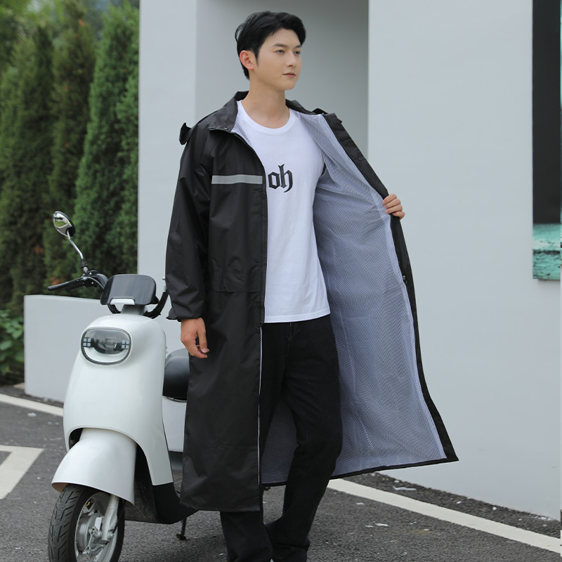 Men's Full Zipper Waterproof One Piece Raincoat-DUMRS06445