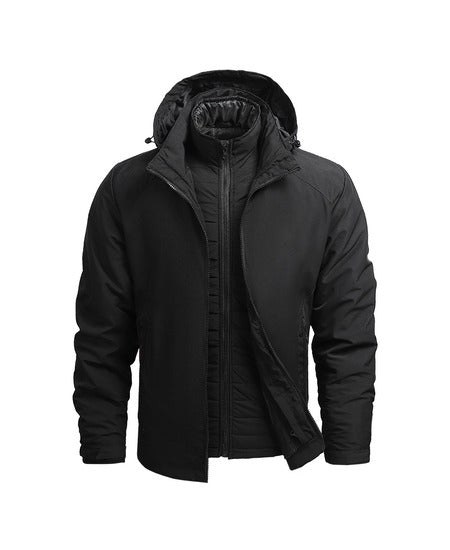 SWISSWELL Men's Casual Fleece Lined Waterproof Windproof Detachable Hooded Jacket -ZPK010361|Swisswell