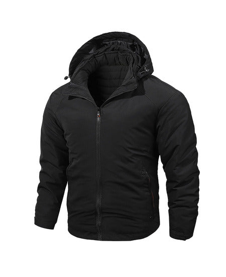 SWISSWELL Men's Casual Fleece Lined Waterproof Windproof Detachable Hooded Jacket -ZPK010361|Swisswell