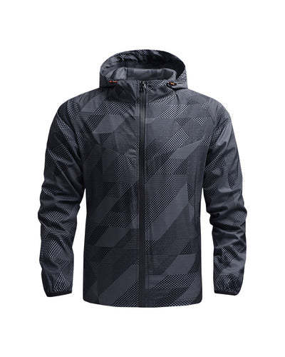 SWISSWELL Men's Striped Full Sports Waterproof Breathable Rain Jacket Windbreaker-ZPK010371|Swisswell
